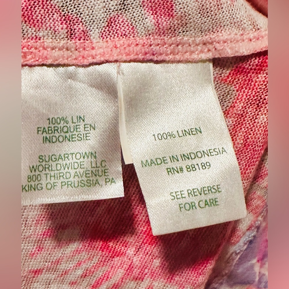 Lilly Pulitzer 100% Linen Balleta Cover Up in Paradise Pink Bohemian Beach L - Picture 12 of 14